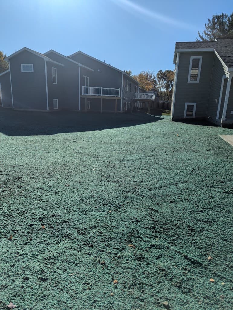 Hydromulching between homes in a new residential development