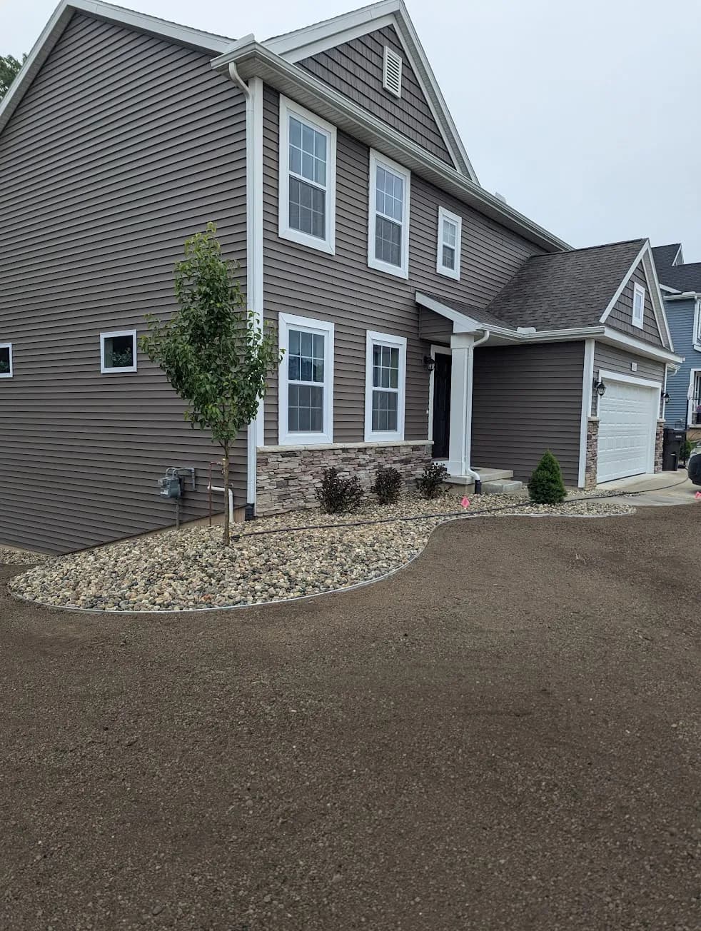 River rock landscaping