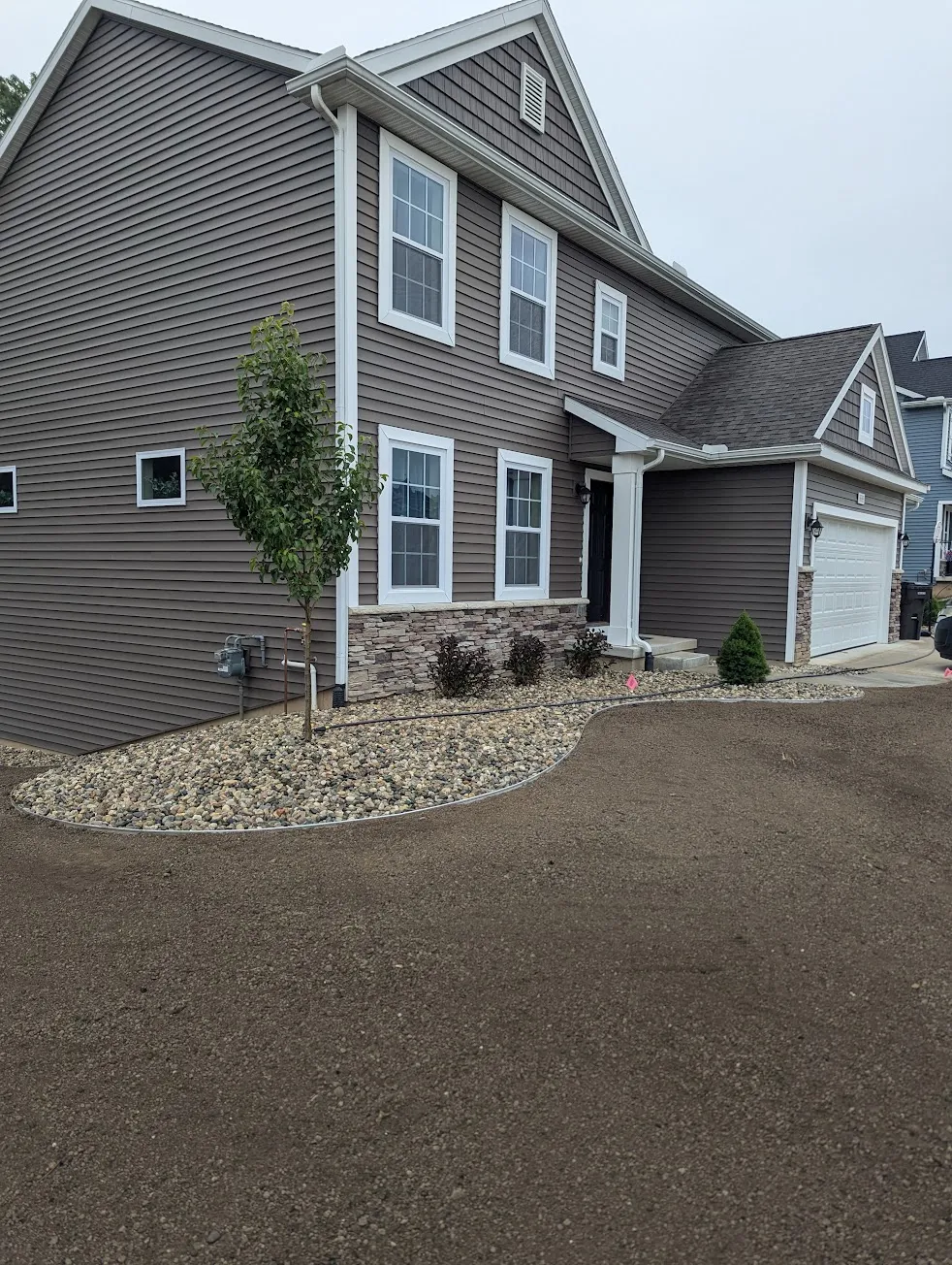 River rock landscaping borders