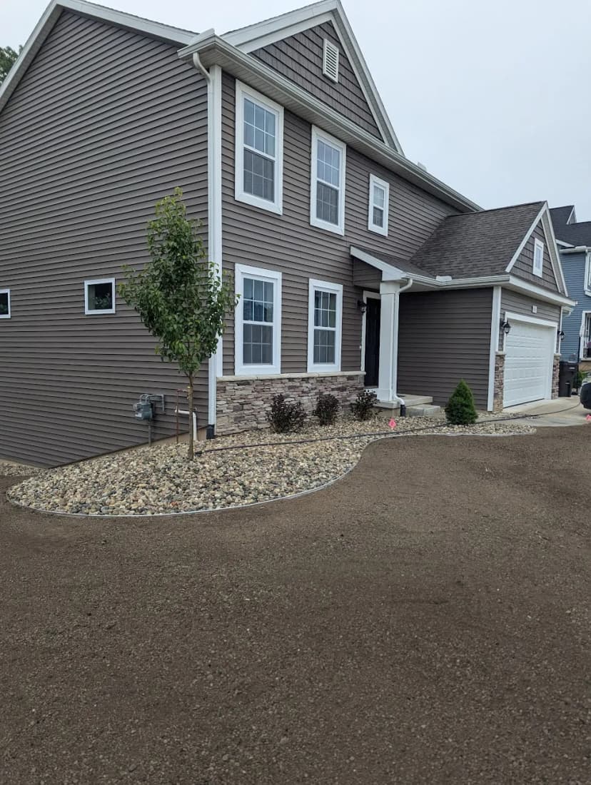 River rock landscaping