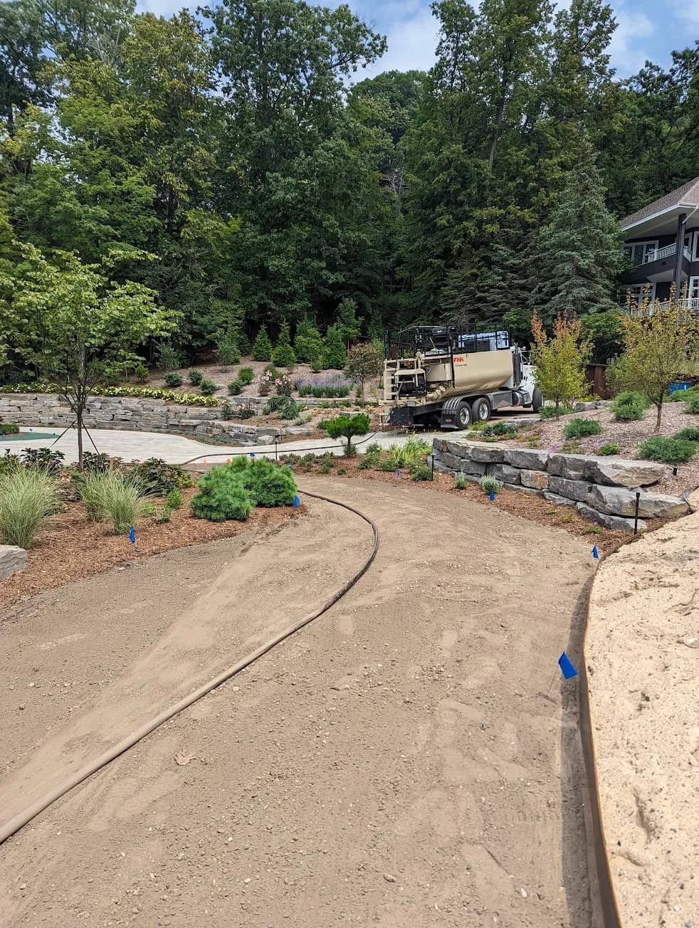 Fraaza Enterprises hydroseeder at work
